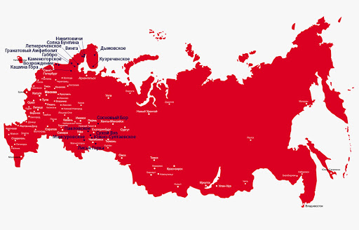 Карта гранита России